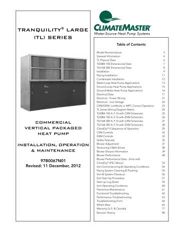 TRANQUILITY® LARGE (TL) SERIES - Climatemaster