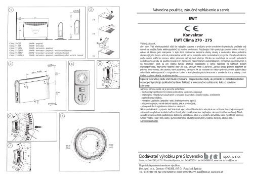 Konvektor EWT EWT Clima 270 - 275 - ELEKTRO BREL