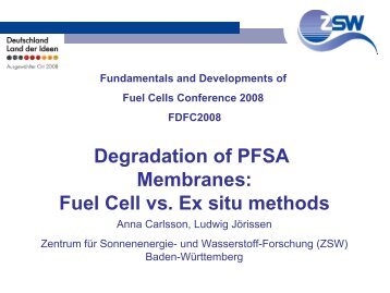 Fuel Cell vs. Ex situ methods - ENSEM