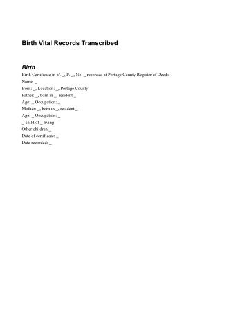 Birth Vital Records Transcribed - RootsWeb