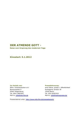 der atmende gott - MFA Film