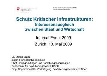 Schutz Kritischer Infrastrukturen: - Intercai