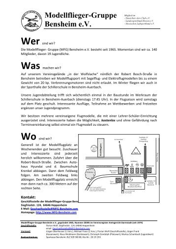 Wer sind wir? - Modellflieger-Gruppe Bensheim eV