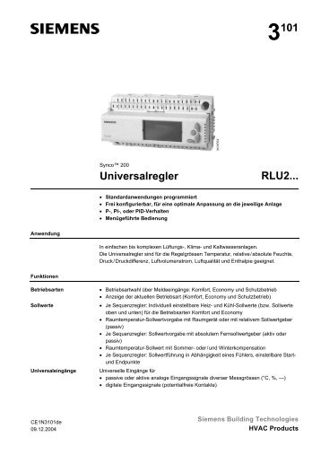 3101 Universalregler RLU2...