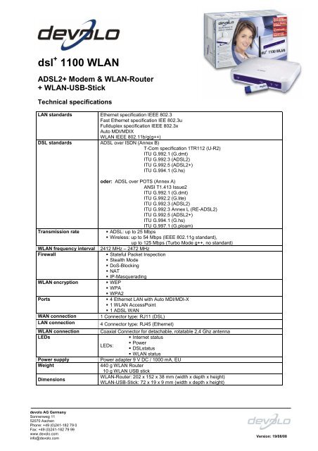 dsl 1100 WLAN - Devolo