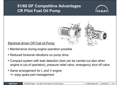 51/60 DF Competitive Advantages CR Pilot Fuel Oil Pump