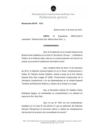 Res. DG 6-13 Pase de Mónica Rosana Ruiz Díaz de la SJ a la ...