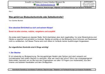 Was ist Blutzuckerkontrolle - im diabetes-fenster der diabetes-lotsen