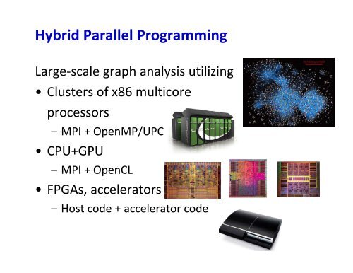 Hybrid Parallel Programming for Massive Graph Analysis