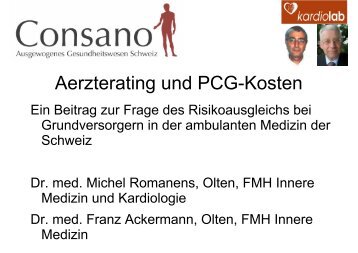 Aerzterating und PCG-Kosten - Consano