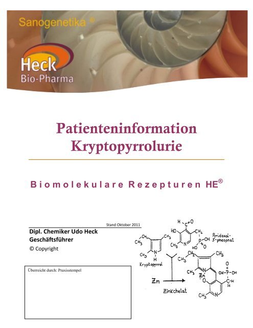 Patienteninformation Kryptopyrrolurie - Heck Bio-Pharma GmbH