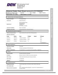 Safety Data Sheet Material Safety Data Sheet ... - DEK International