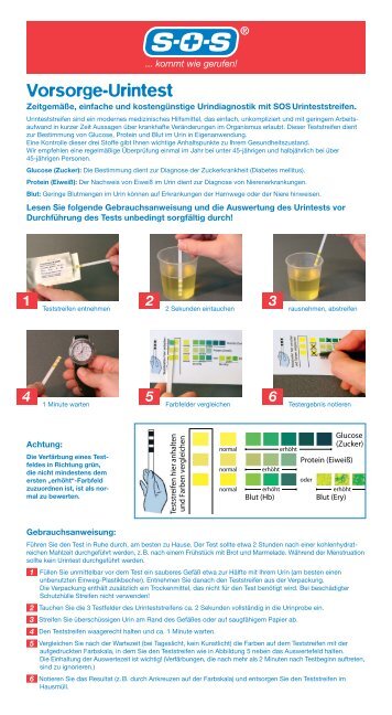 Vorsorge-Urintest - SOS ...kommt wie gerufen!