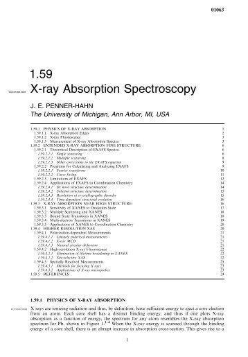 1.59 X-ray Absorption Spectroscopy - University of Michigan