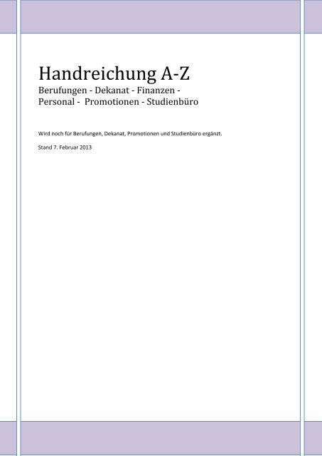 Handreichung A-Z - Fakultät VI Planen Bauen Umwelt - TU Berlin