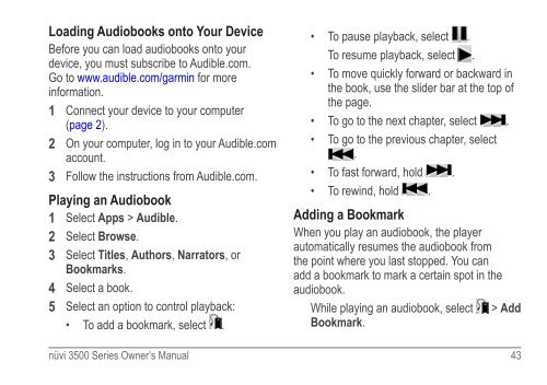 Garmin: Nuvi 3500 Series Owner's Manual