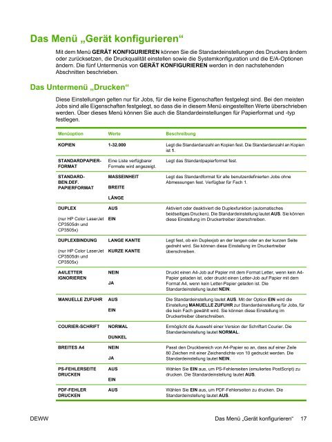 HP Color LaserJet CP3505 User Guide - DEWW