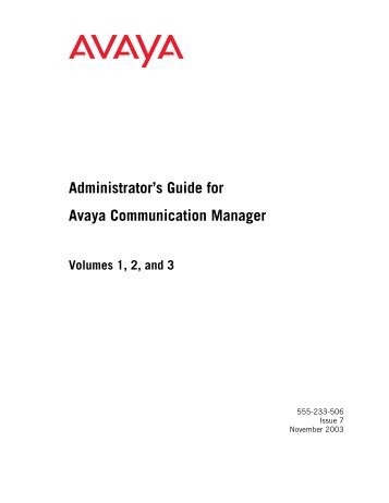 Administrator's Guide for Avaya Communication ... - Avaya Support