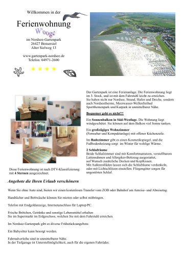 Ferienwohnung in Bensersiel im Nordseegartenpark