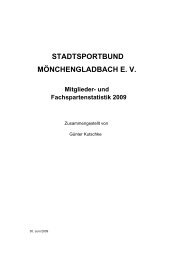 Bestandserhebung 2009 - Stadtsportbund Mönchengladbach e.V.