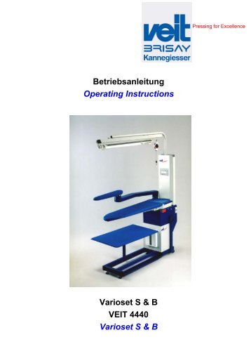 Betriebsanleitung Operating Instructions Varioset S & B VEIT 4440 ...