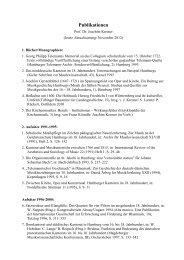 Publikationsliste Prof. Dr. Kremer - Musikhochschule Stuttgart