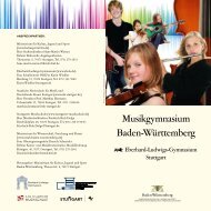 Musikgymnasium Baden-Württemberg - Musikhochschule Stuttgart