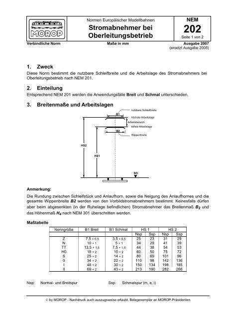NEM 202 Stromabnehmer bei Oberleitungsbetrieb