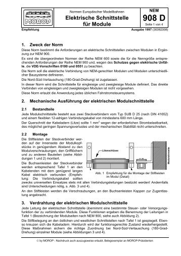 NEM 908 D Elektrische Schnittstelle für Module