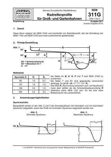 NEM 311G Radreifenprofile für Groß- und Gartenbahnen