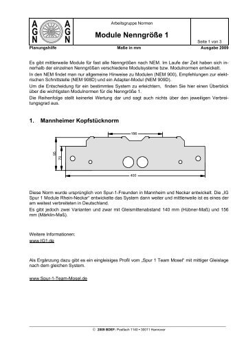Module Nenngröße 1