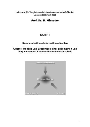 Prof. Dr. M. Giesecke SKRIPT - Michael Giesecke