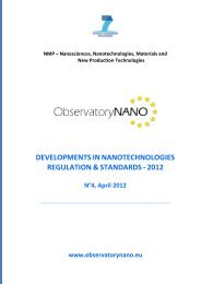Developments In Nanotechnologies Regulation ... - ObservatoryNANO