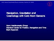 Navigation, Gravitation and Cosmology with Cold Atom ... - INFN