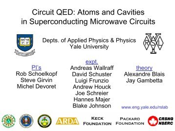 Circuit QED: Atoms and Cavities in ... - Yale University