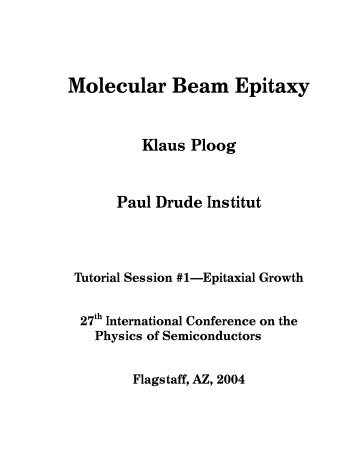 Molecular Beam Epitaxy