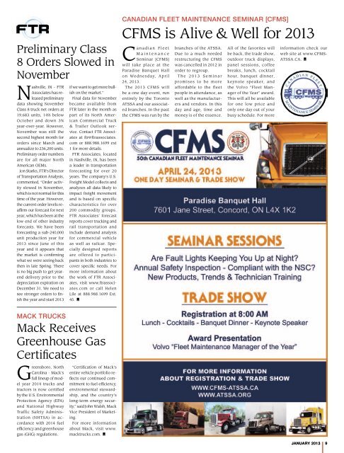 Ontario Trucking News, Issue 114, January 2013