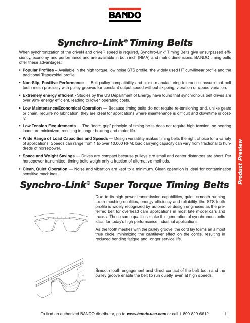 Industrial Power Transmission Products - Bando USA