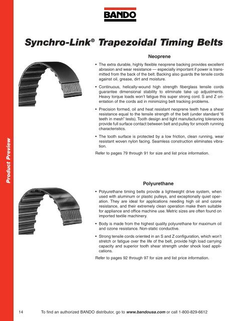 Industrial Power Transmission Products - Bando USA