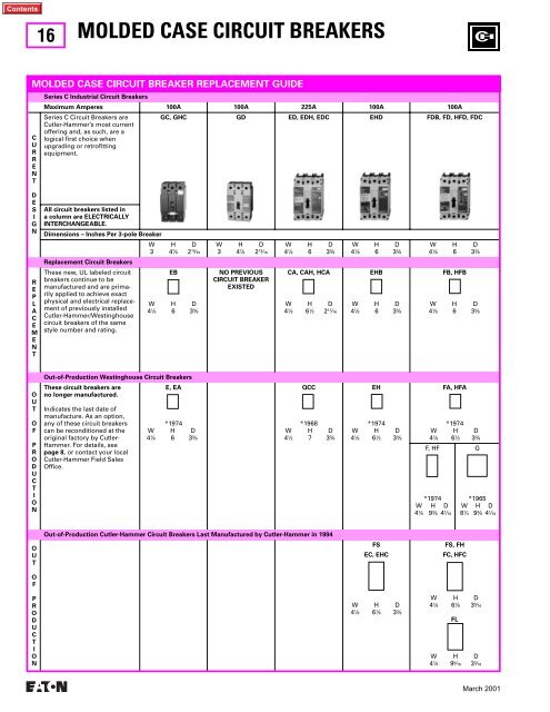 molded case circuit breakers - Eaton Canada