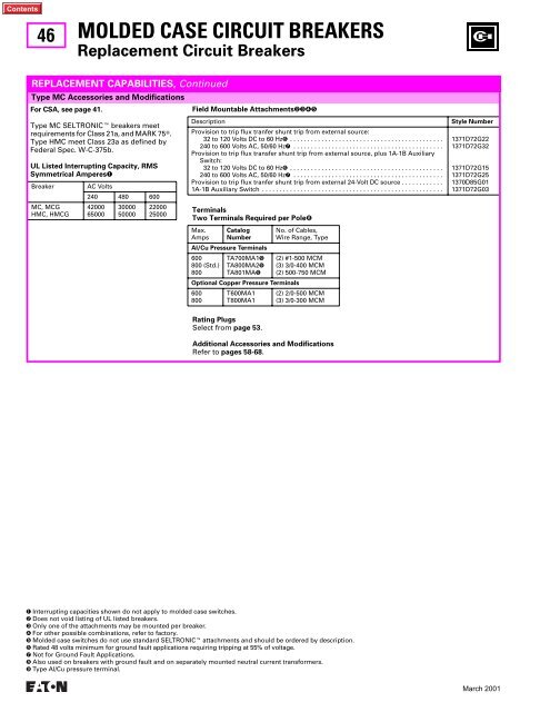 molded case circuit breakers - Eaton Canada