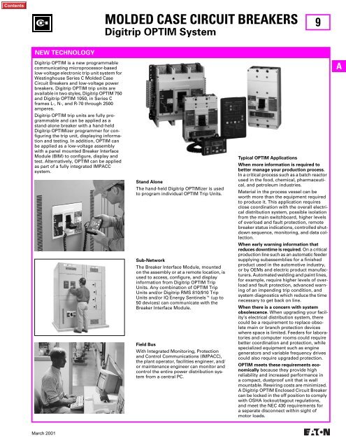 molded case circuit breakers - Eaton Canada