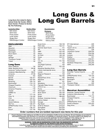 Long Guns & Long Gun Barrels - Ellett Brothers