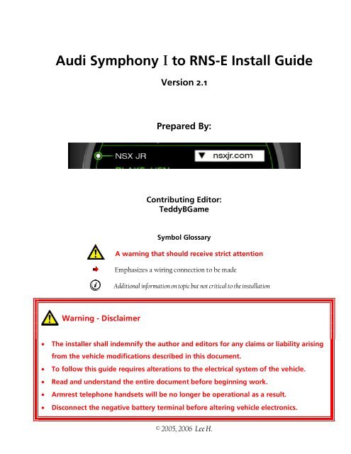 Audi Symphony I to RNS-E Install Guide