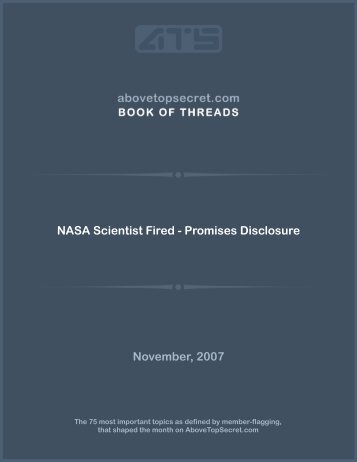 NASA Scientist Fired - Promises Disclosure ... - Above Top Secret