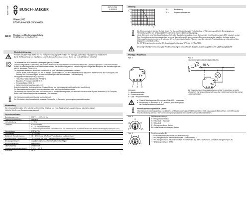 L N 10 A - BUSCH-JAEGER Katalog