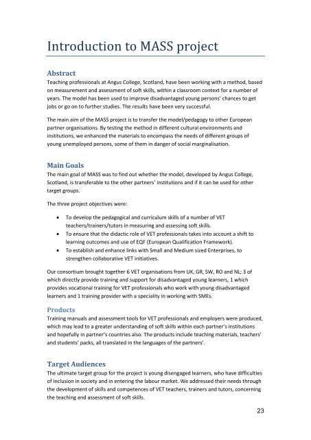 Teaching and Assessing Soft Skills - MASS - Measuring and ...