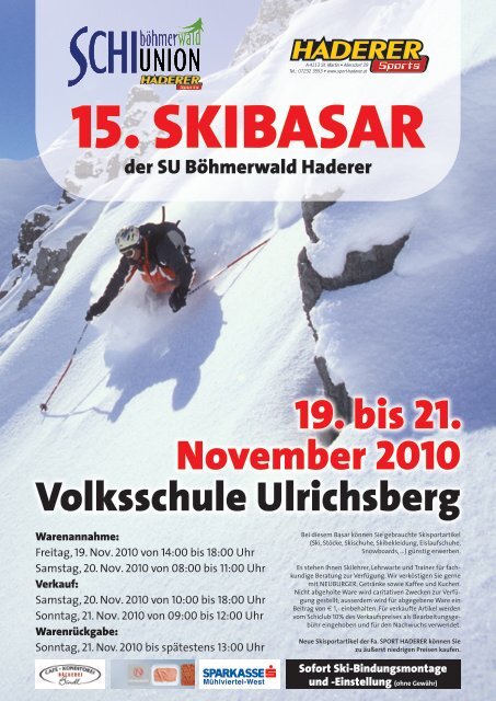 Skibasar SUB.indd - Schiunion Böhmerwald