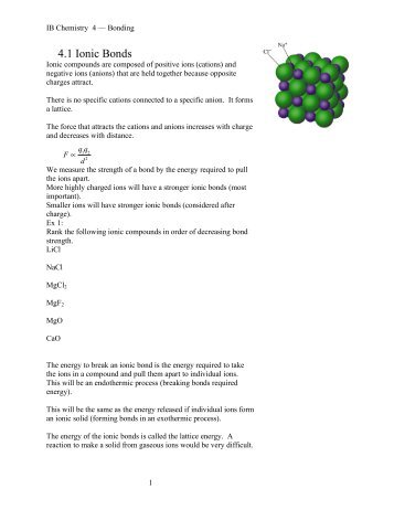 IB Chem Bonding notes