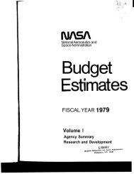 1979 Budget Estimates, pt. I - NASA Headquarters